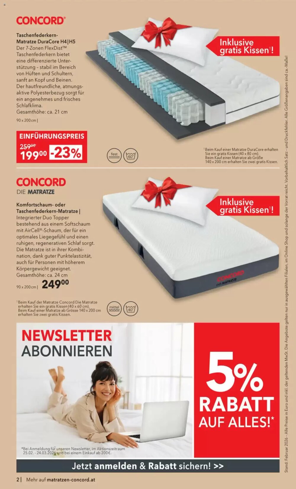 Matratzen Concord Flugblatt (ab 25.02.2026) - Angebote und Prospekt - Seite 2