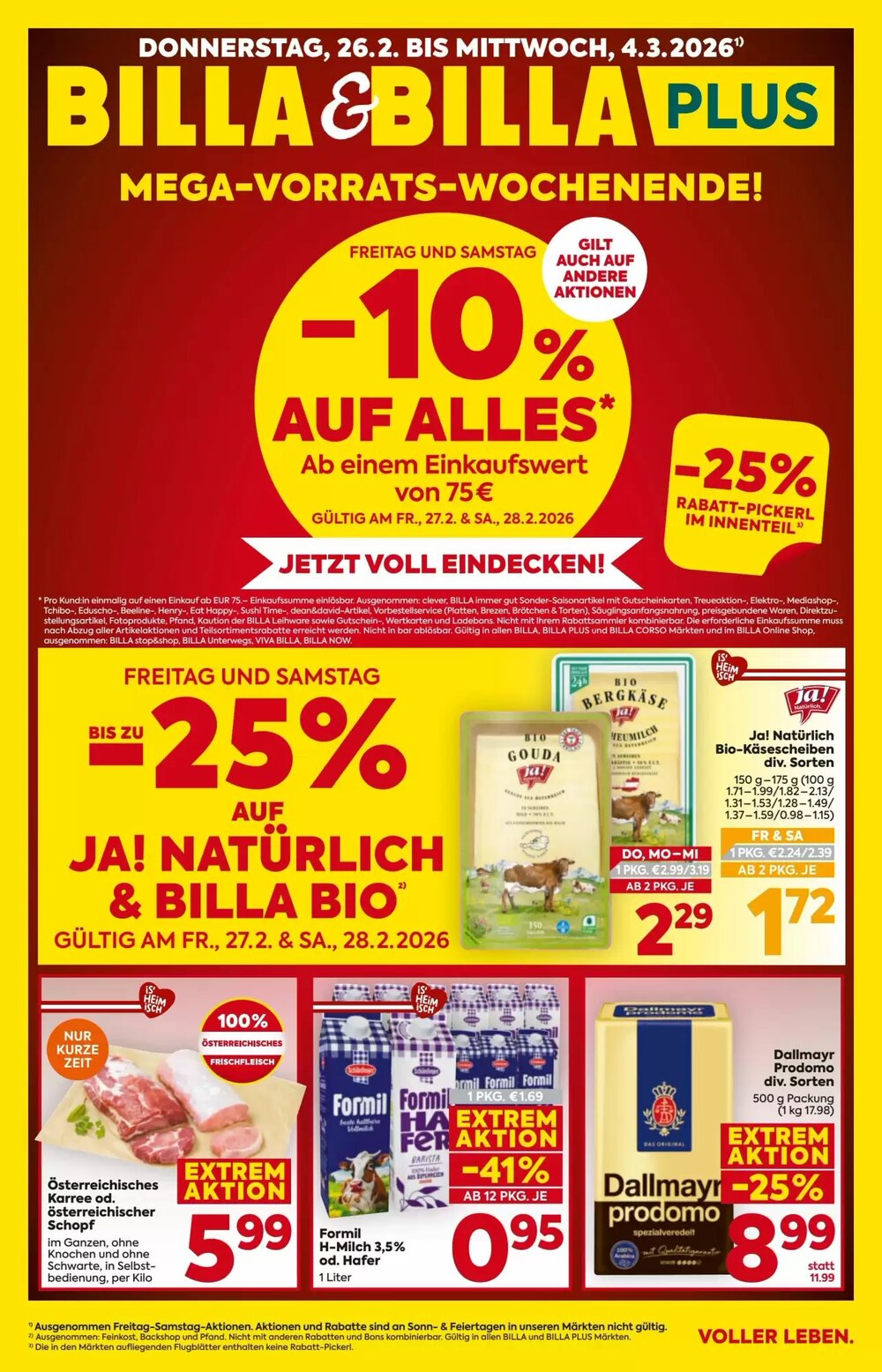 Billa Flugblatt (ab 26.02.2026) - Angebote und Prospekt - Seite 1