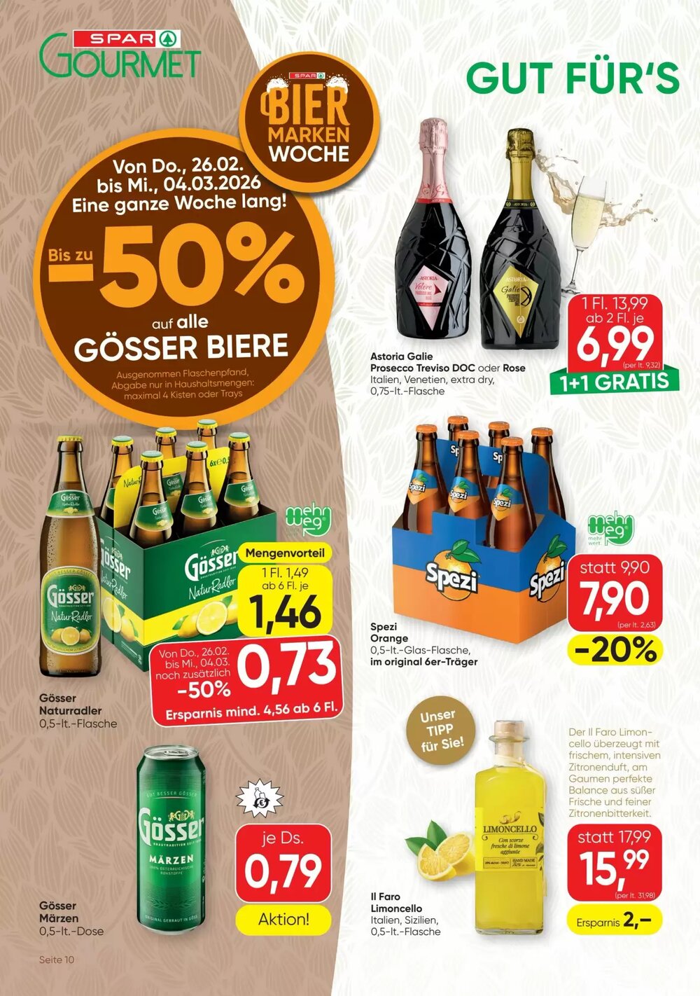SPAR Gourmet Flugblatt (ab 26.02.2026) - Angebote und Prospekt - Seite 10