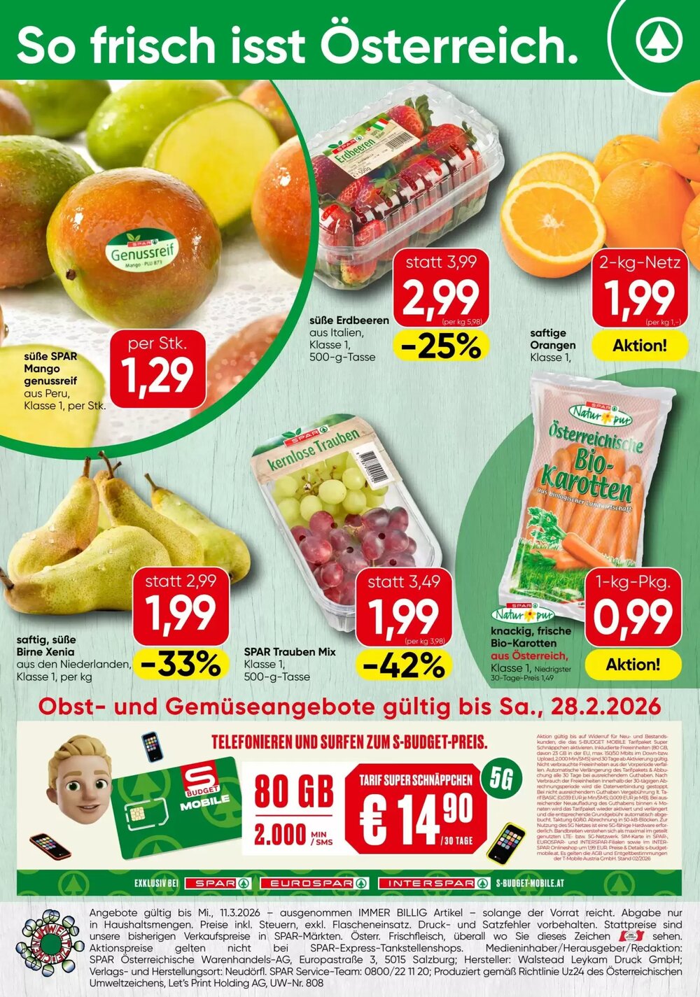 Spar Flugblatt (ab 26.02.2026) - Angebote und Prospekt - Seite 20