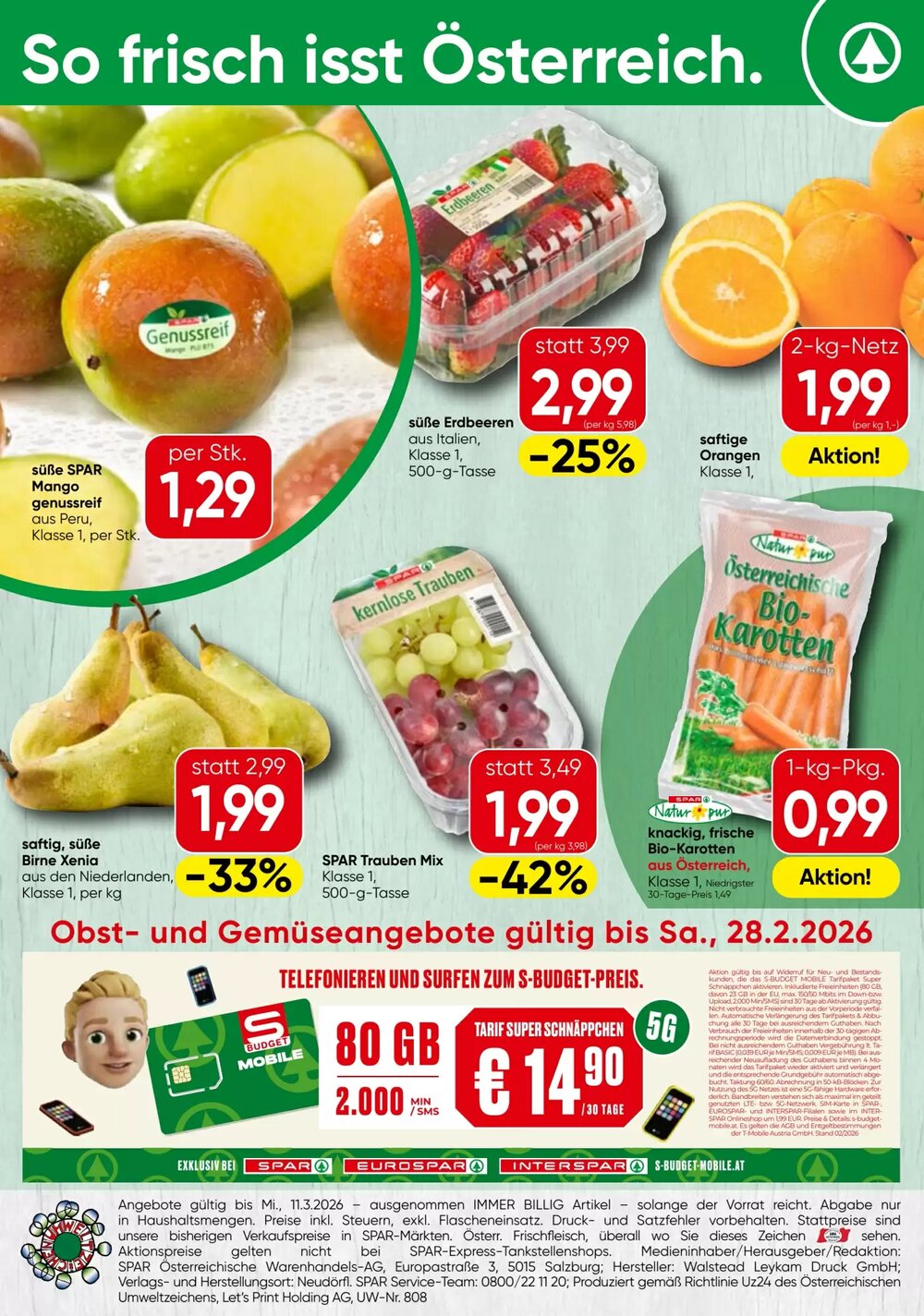 Strasser Markt Flugblatt (ab 26.02.2026) - Angebote und Prospekt - Seite 20
