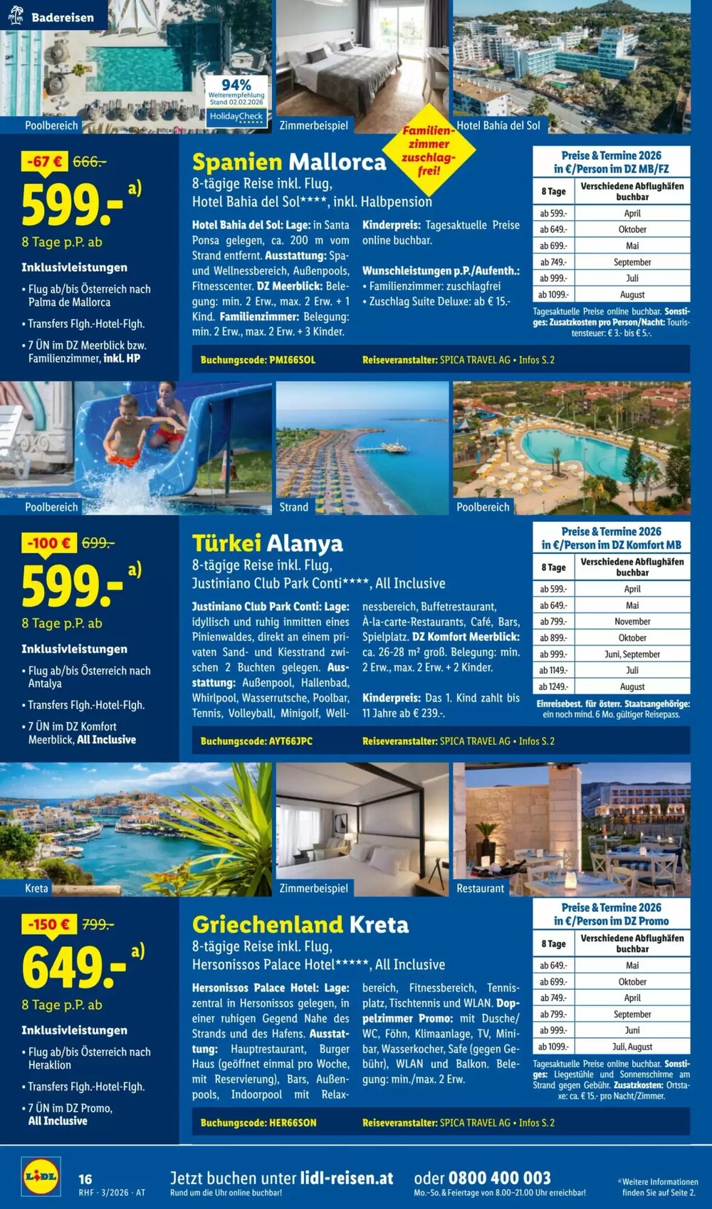 Lidl Reisen Flugblatt (ab 28.02.2026) - Angebote und Prospekt - Seite 16
