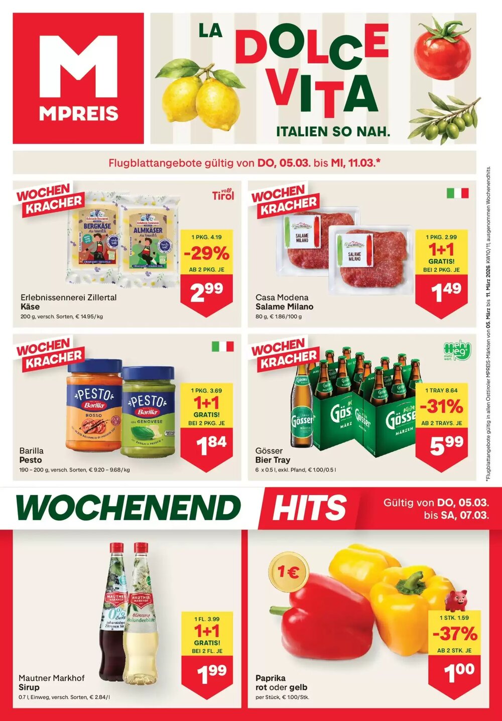 MPreis Flugblatt (ab 05.03.2026) - Angebote und Prospekt - Seite 1