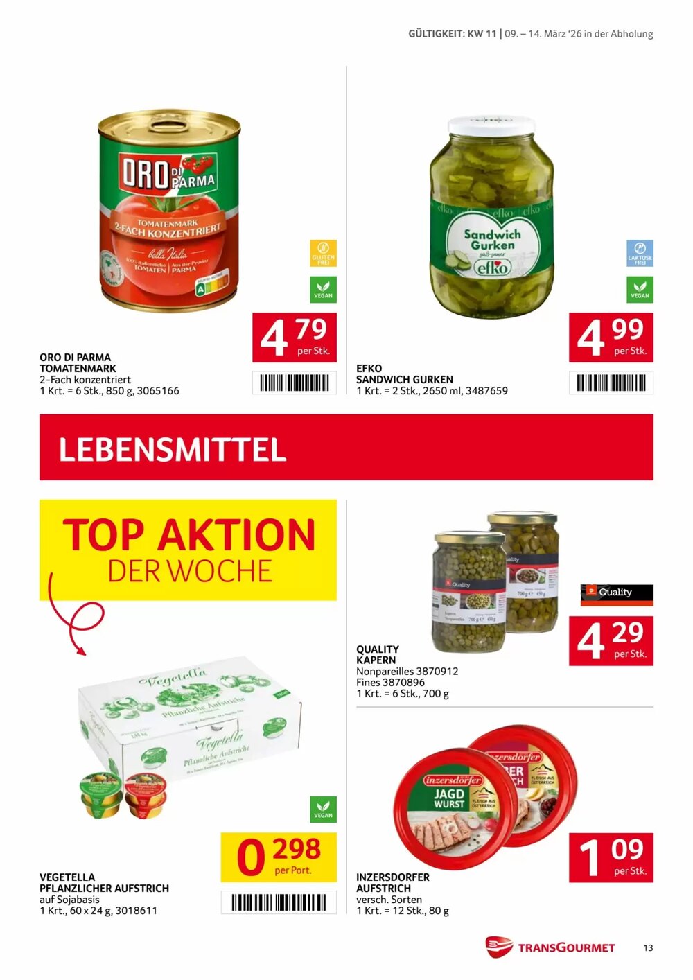 Transgourmet Flugblatt (ab 09.03.2026) - Angebote und Prospekt - Seite 13