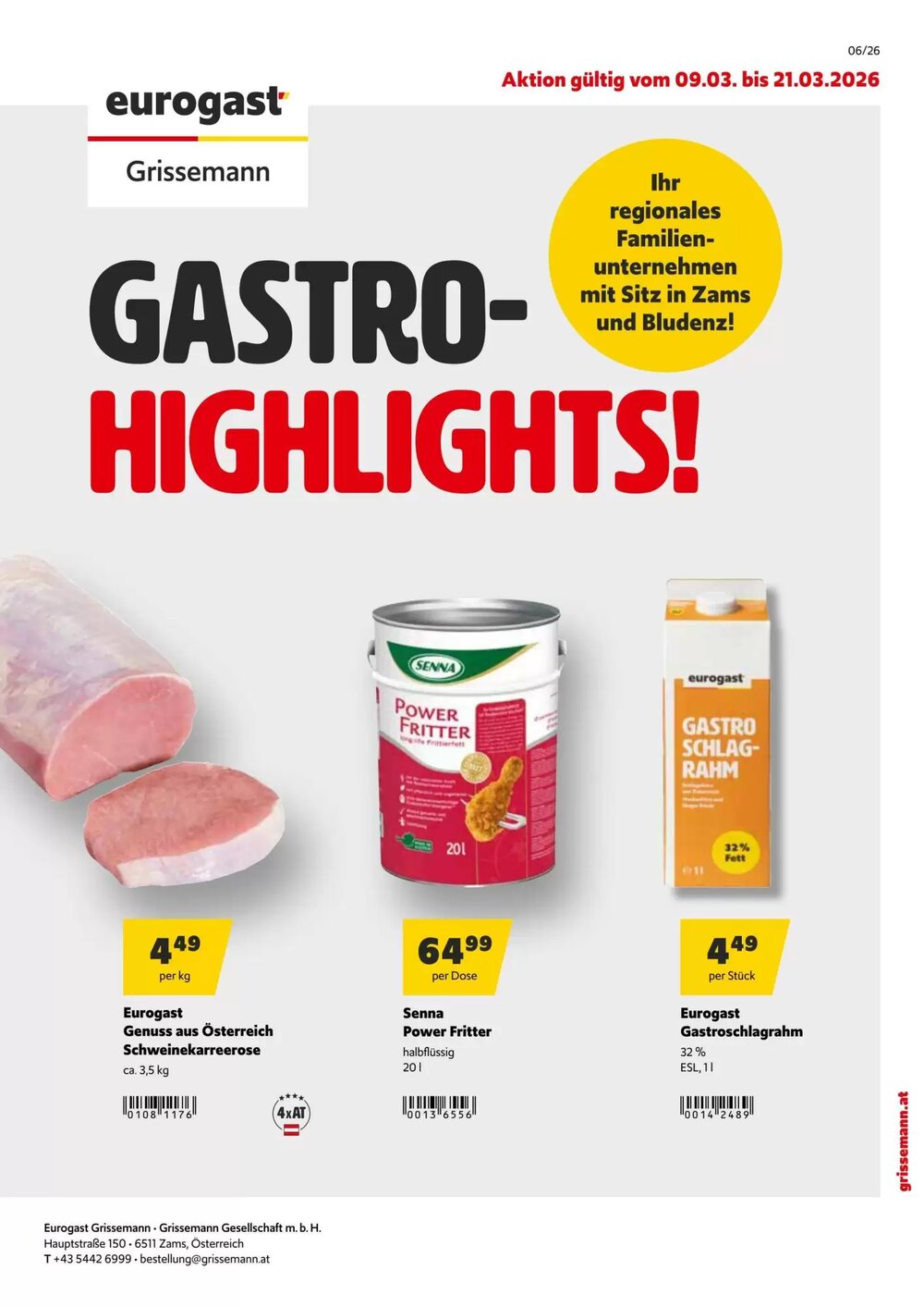 Eurogast Grissemann Flugblatt (ab 09.03.2026) - Angebote und Prospekt - Seite 1