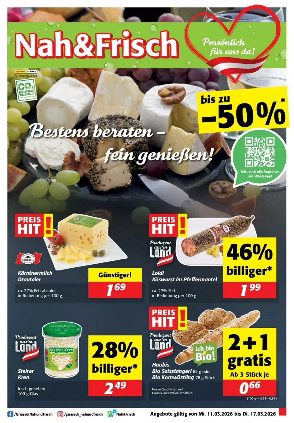 Nah&Frisch Flugblatt (ab 11.03.2026) - Angebote und Prospekt - Seite 1