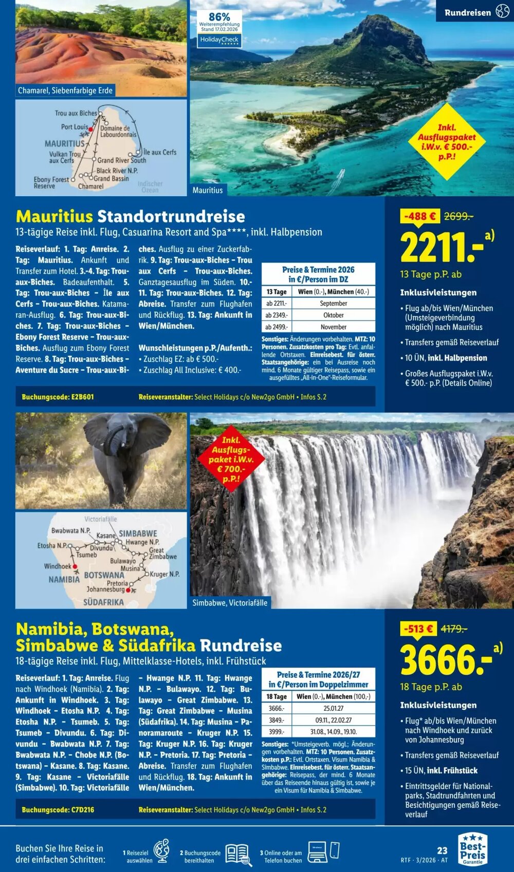Lidl Reisen Flugblatt (ab 14.03.2026) - Angebote und Prospekt - Seite 23