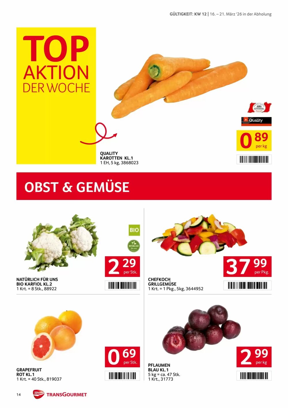 Transgourmet Flugblatt (ab 16.03.2026) - Angebote und Prospekt - Seite 14
