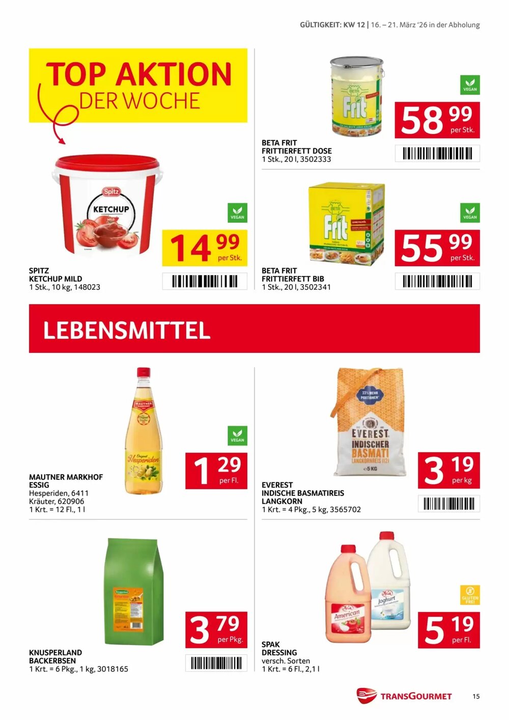 Transgourmet Flugblatt (ab 16.03.2026) - Angebote und Prospekt - Seite 15