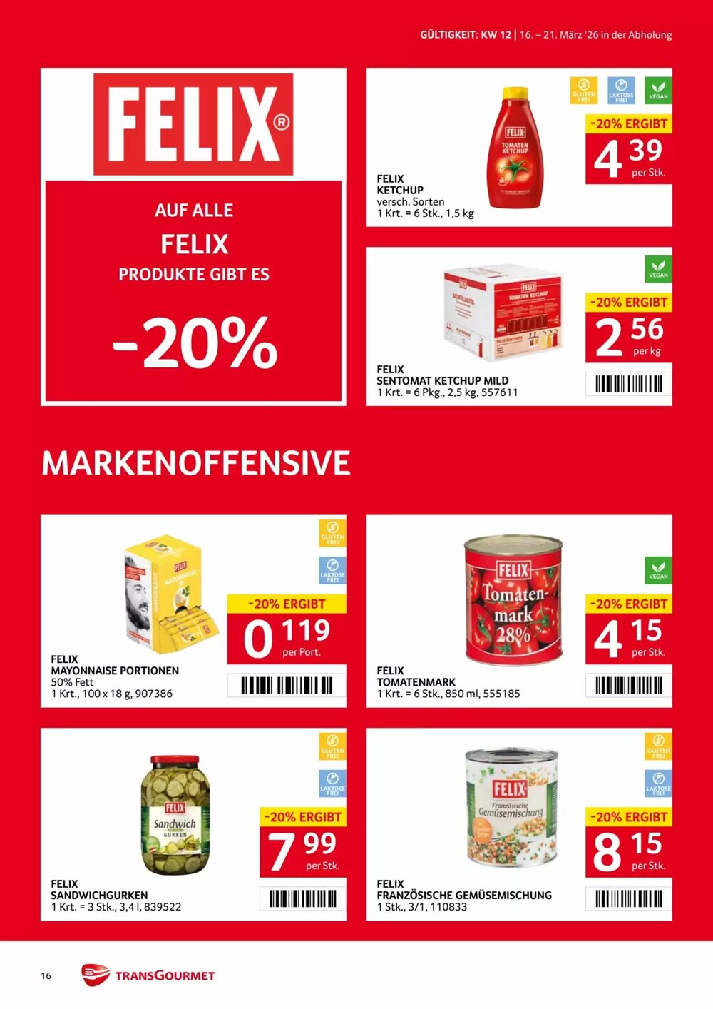 Transgourmet Flugblatt (ab 16.03.2026) - Angebote und Prospekt - Seite 16