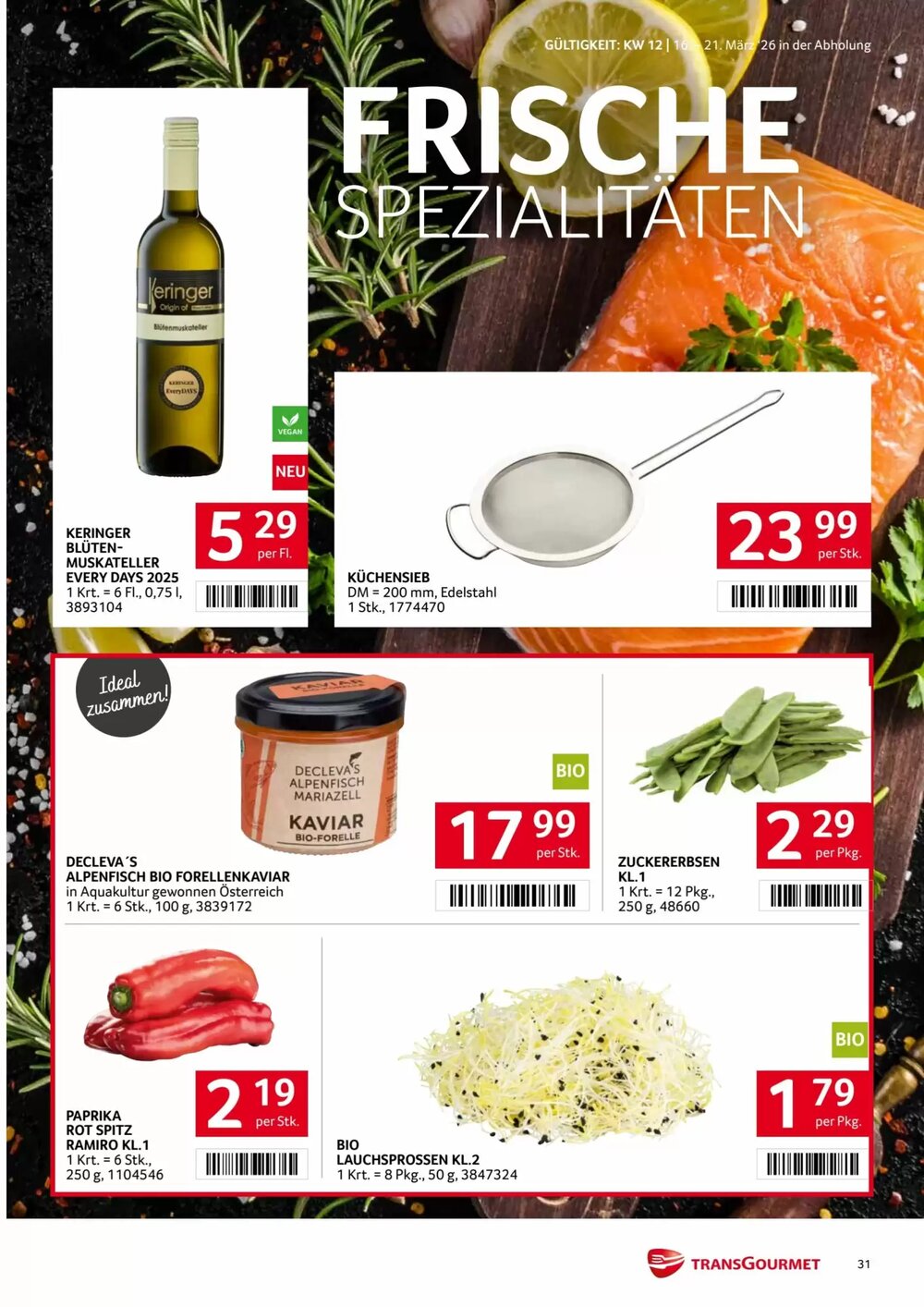 Transgourmet Flugblatt (ab 16.03.2026) - Angebote und Prospekt - Seite 31
