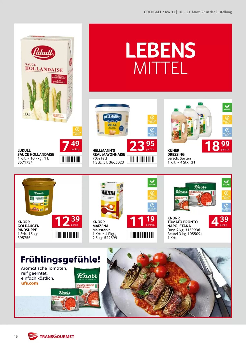 Transgourmet Flugblatt (ab 16.03.2026) - Angebote und Prospekt - Seite 16
