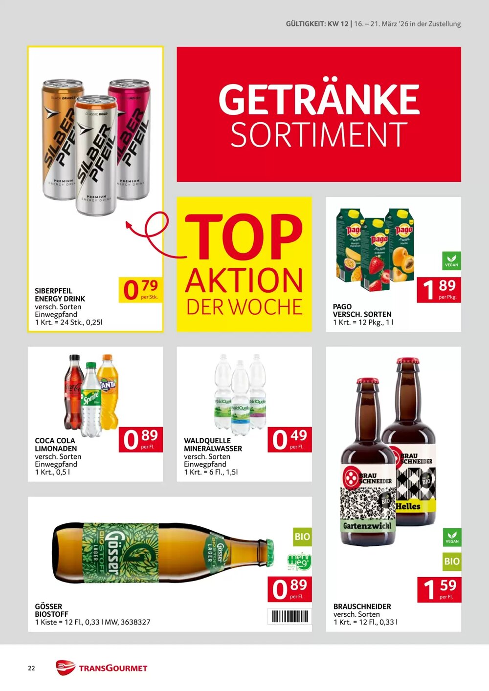 Transgourmet Flugblatt (ab 16.03.2026) - Angebote und Prospekt - Seite 22