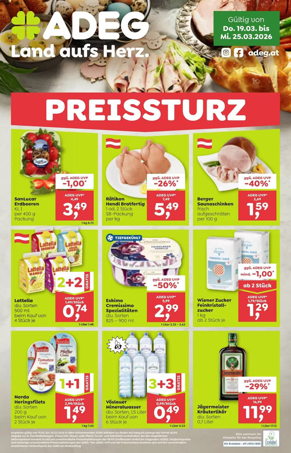 ADEG Flugblatt (ab 19.03.2026) - Angebote und Prospekt - Seite 1