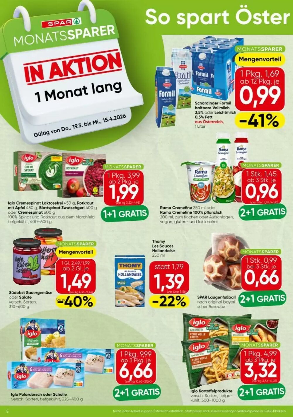 Spar Flugblatt (ab 19.03.2026) - Angebote und Prospekt - Seite 1