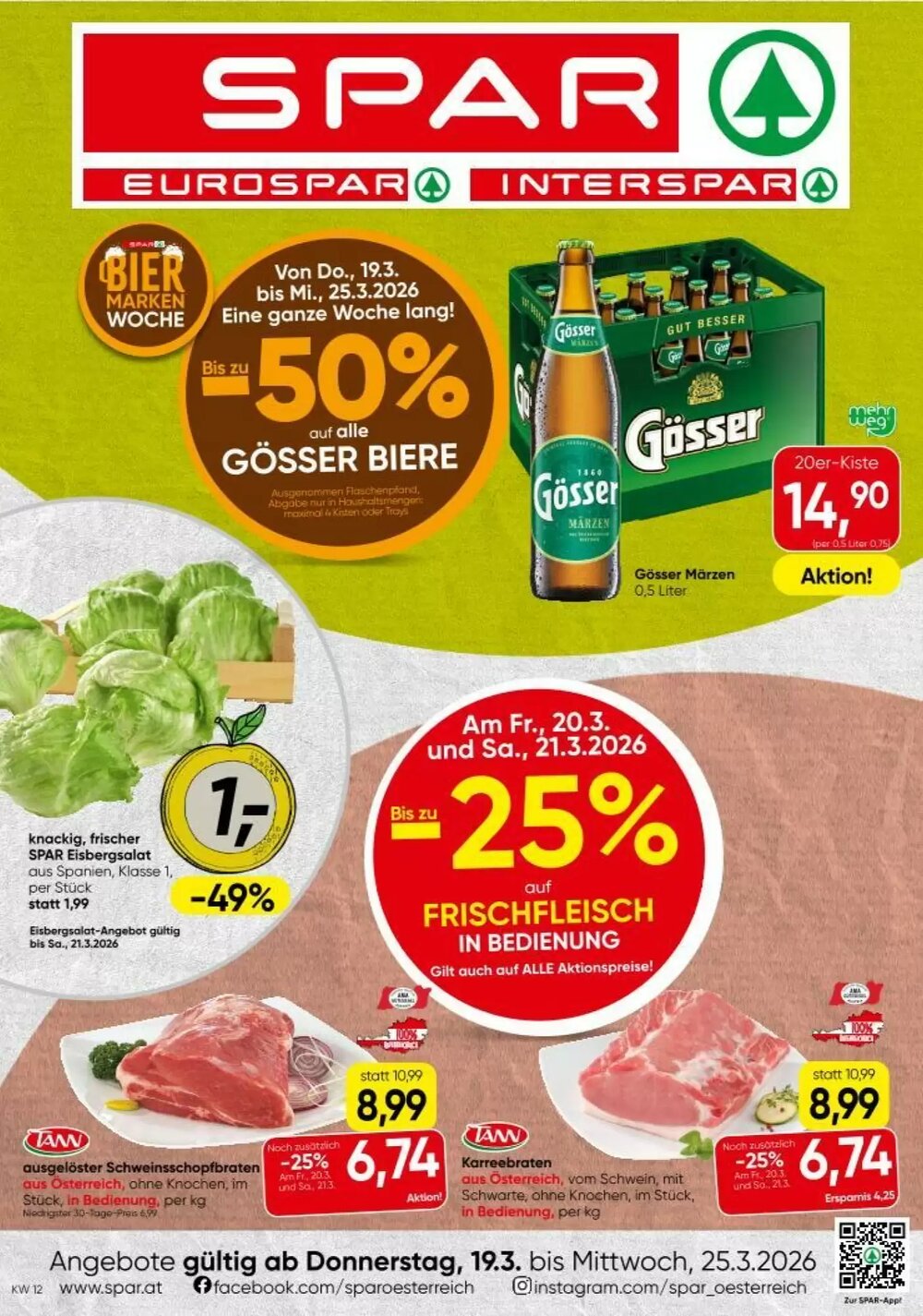 Spar Flugblatt (ab 19.03.2026) - Angebote und Prospekt - Seite 1