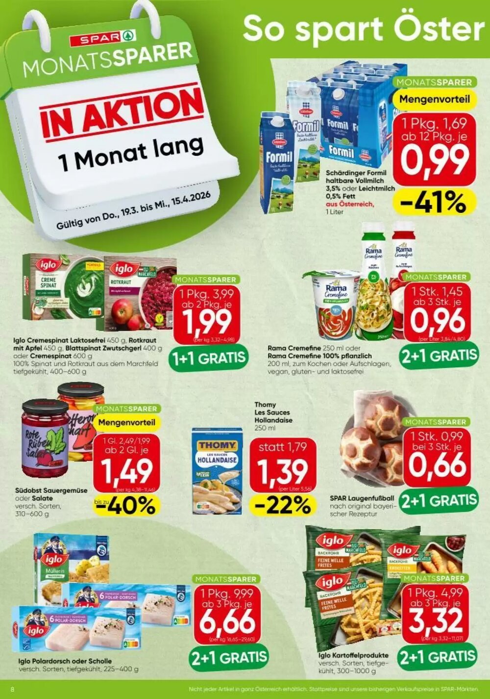 Spar Flugblatt (ab 19.03.2026) - Angebote und Prospekt - Seite 8