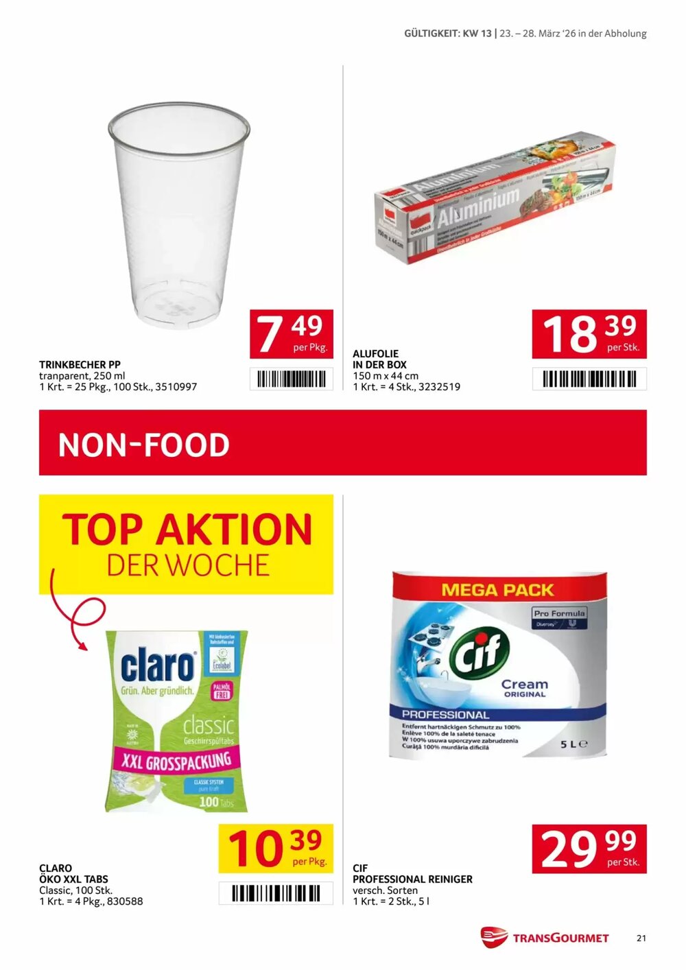 Transgourmet Flugblatt (ab 23.03.2026) - Angebote und Prospekt - Seite 21