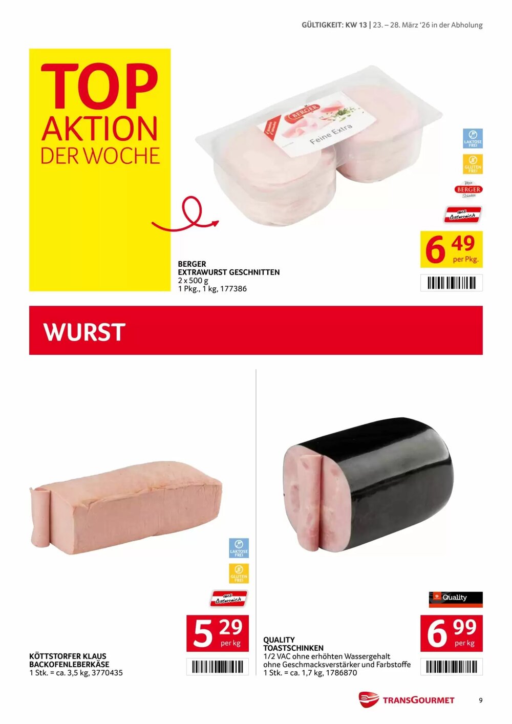Transgourmet Flugblatt (ab 23.03.2026) - Angebote und Prospekt - Seite 9