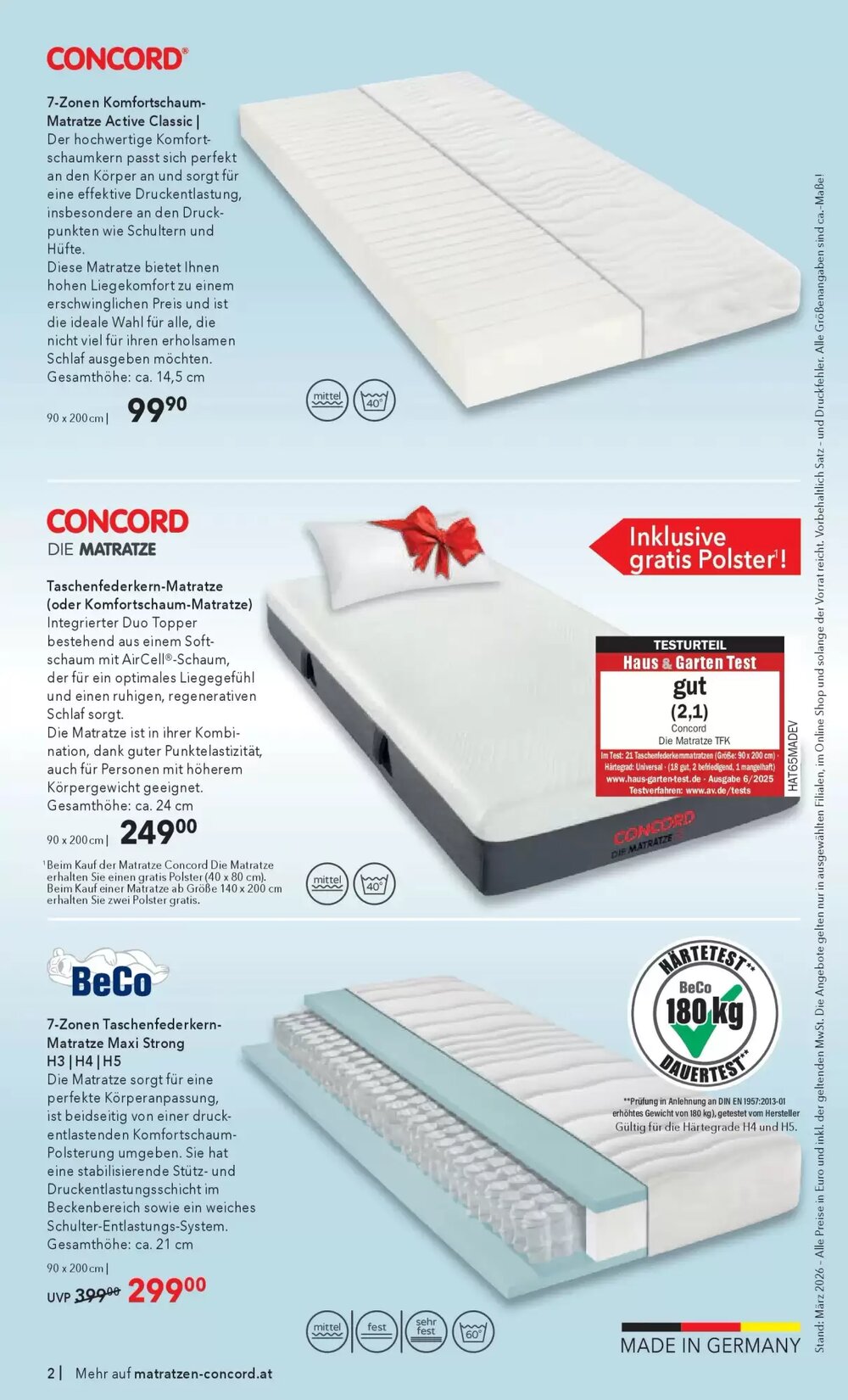 Matratzen Concord Flugblatt (ab 25.03.2026) - Angebote und Prospekt - Seite 2