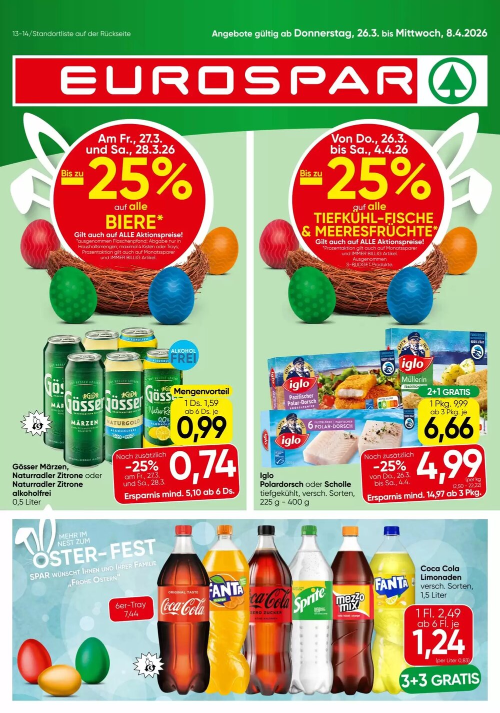 Eurospar Flugblatt (ab 26.03.2026) - Angebote und Prospekt - Seite 1