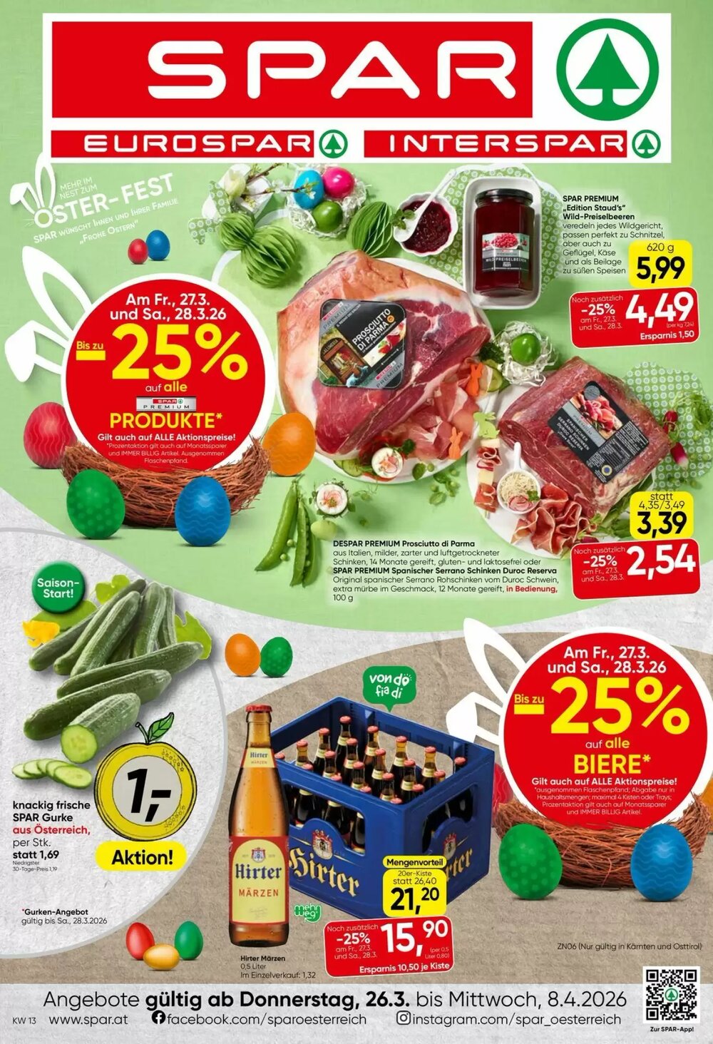 Eurospar Flugblatt (ab 26.03.2026) - Angebote und Prospekt - Seite 1
