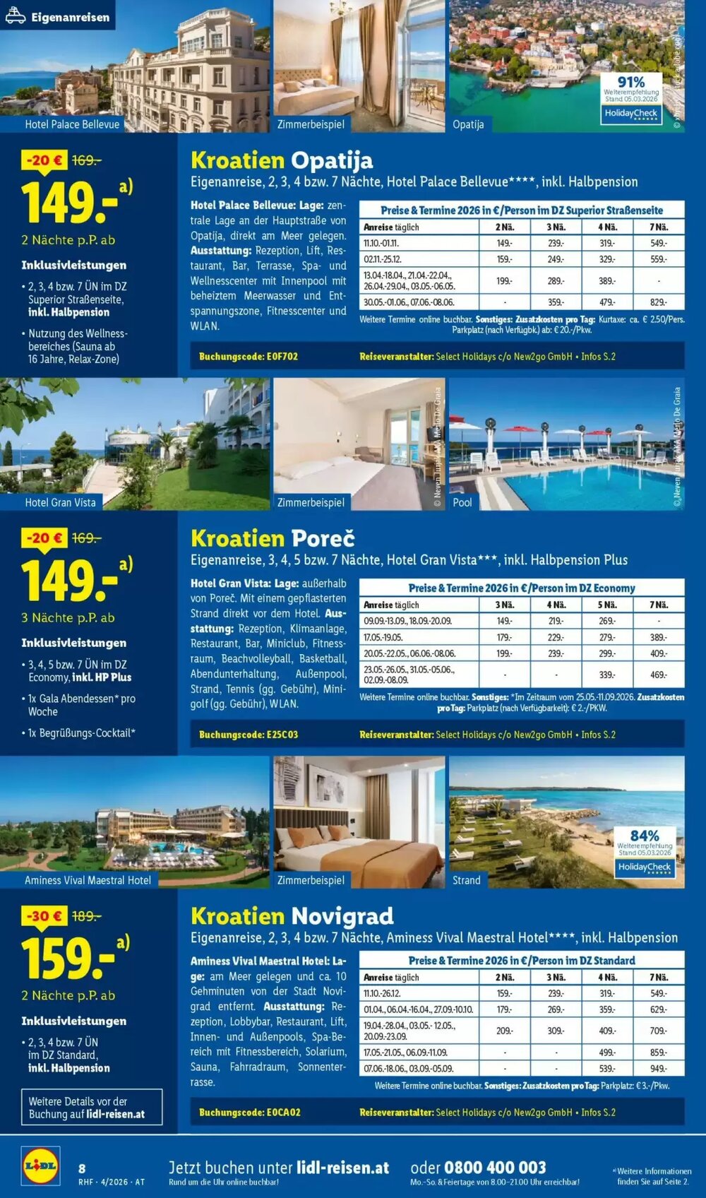 Lidl Reisen Flugblatt (ab 28.03.2026) - Angebote und Prospekt - Seite 8