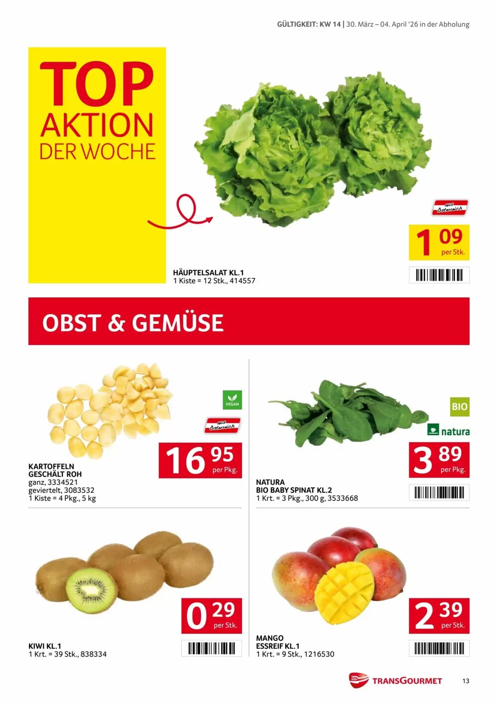Transgourmet Flugblatt (ab 30.03.2026) - Angebote und Prospekt - Seite 13