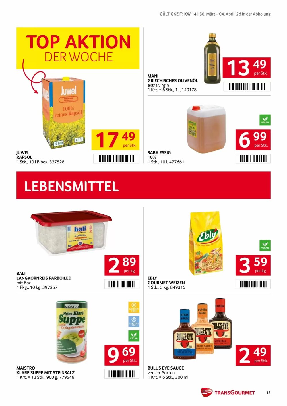 Transgourmet Flugblatt (ab 30.03.2026) - Angebote und Prospekt - Seite 14