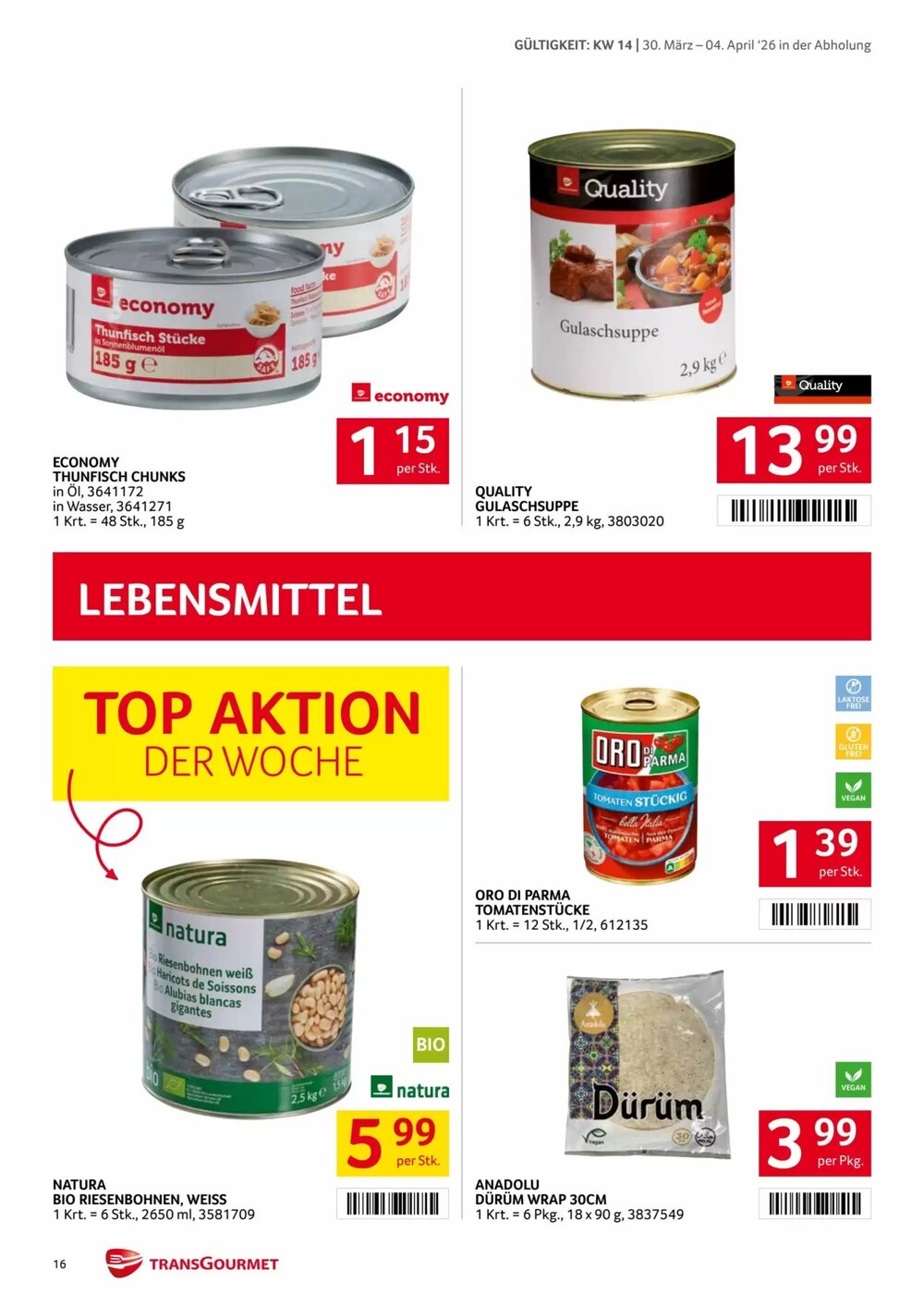 Transgourmet Flugblatt (ab 30.03.2026) - Angebote und Prospekt - Seite 15