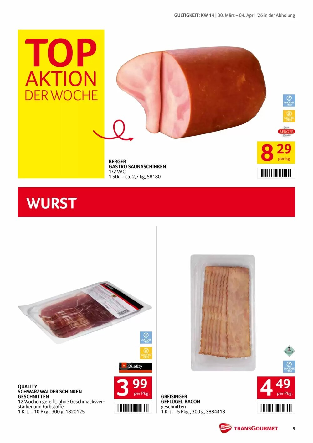 Transgourmet Flugblatt (ab 30.03.2026) - Angebote und Prospekt - Seite 9