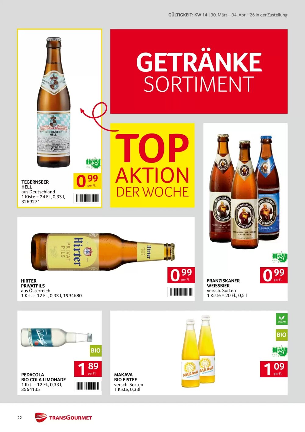 Transgourmet Flugblatt (ab 30.03.2026) - Angebote und Prospekt - Seite 22