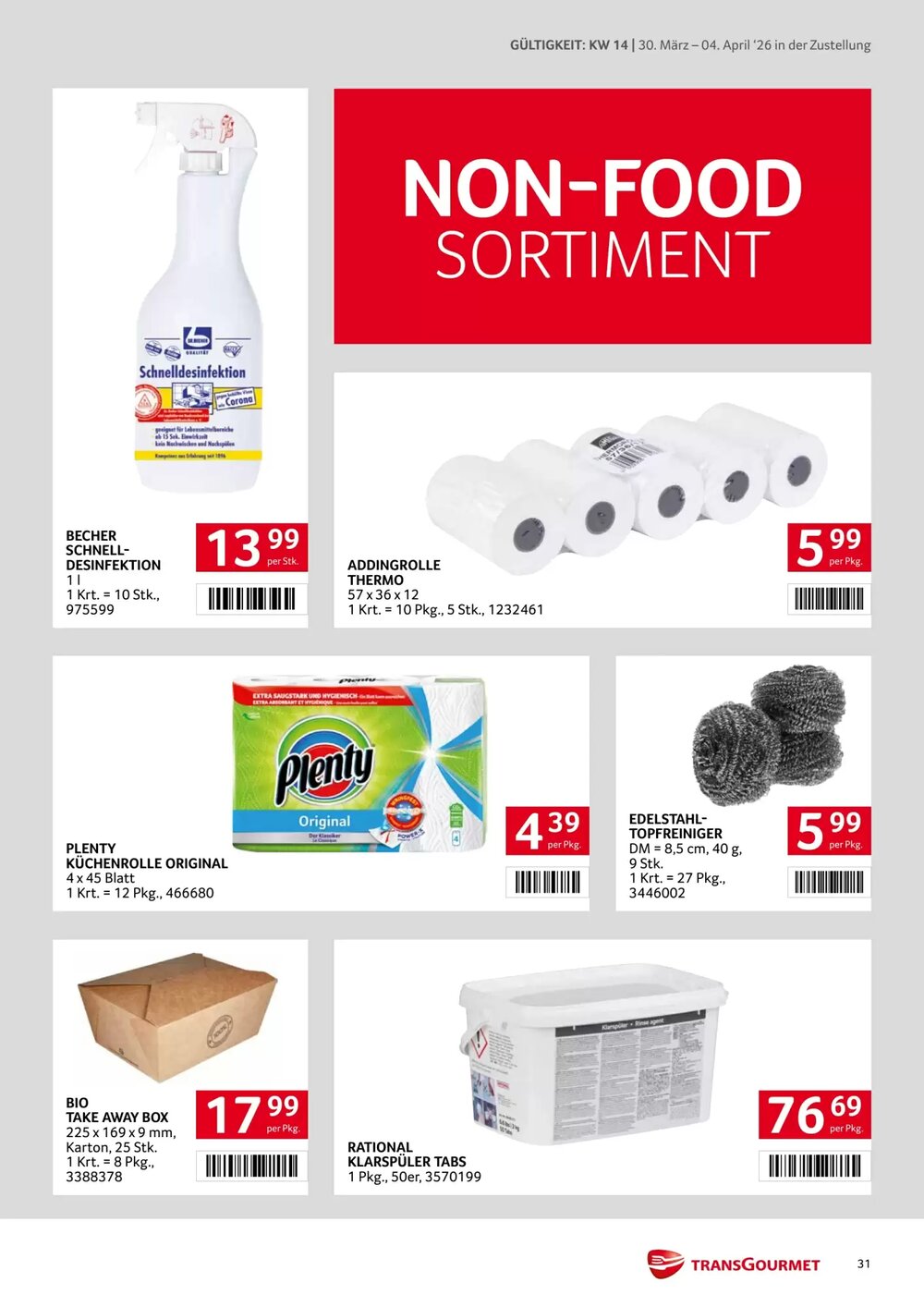 Transgourmet Flugblatt (ab 30.03.2026) - Angebote und Prospekt - Seite 31