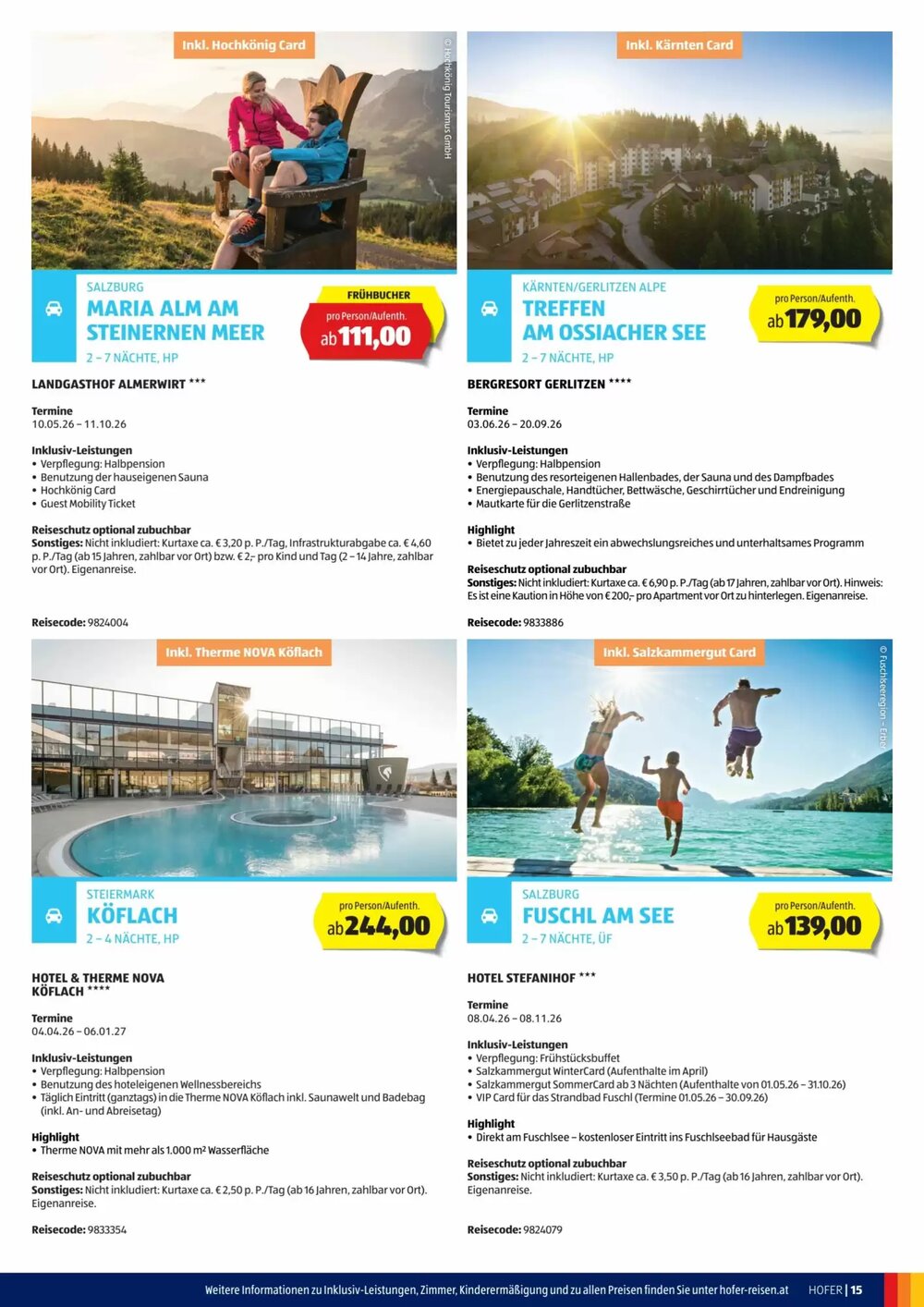 Hofer Reisen Flugblatt (ab 01.04.2026) - Angebote und Prospekt - Seite 15