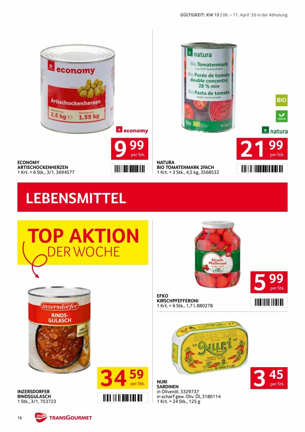 Transgourmet Flugblatt (ab 06.04.2026) - Angebote und Prospekt - Seite 16