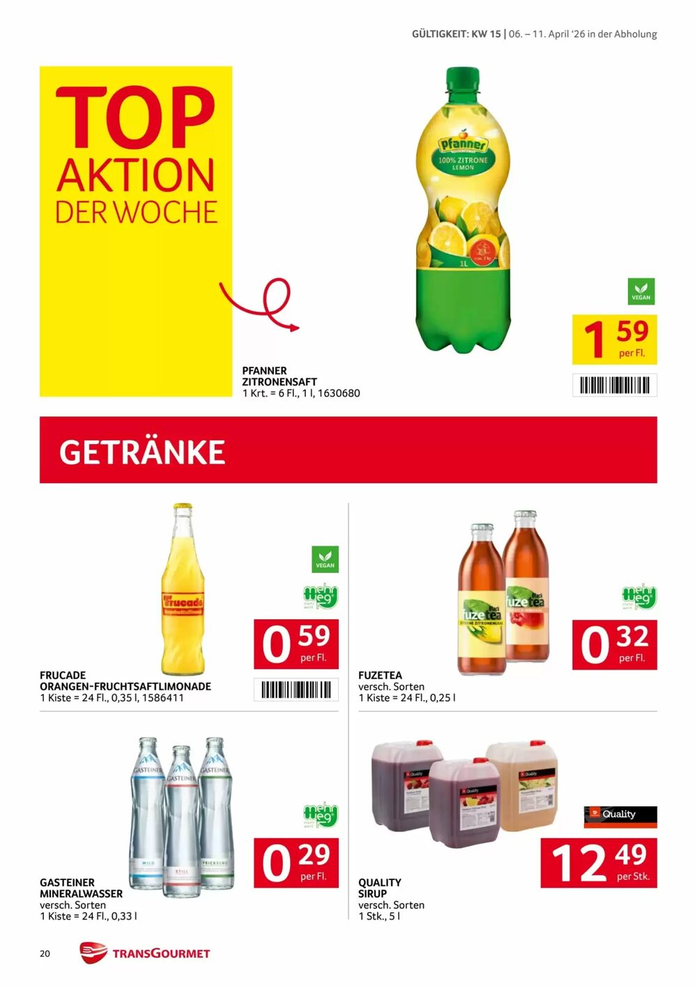 Transgourmet Flugblatt (ab 06.04.2026) - Angebote und Prospekt - Seite 20