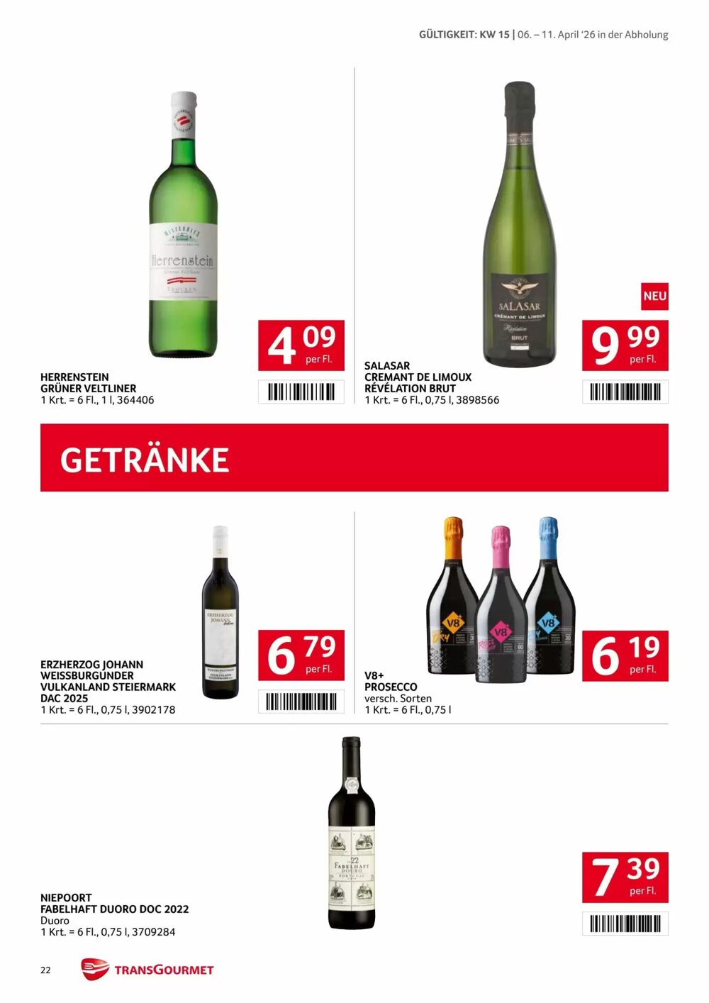 Transgourmet Flugblatt (ab 06.04.2026) - Angebote und Prospekt - Seite 22