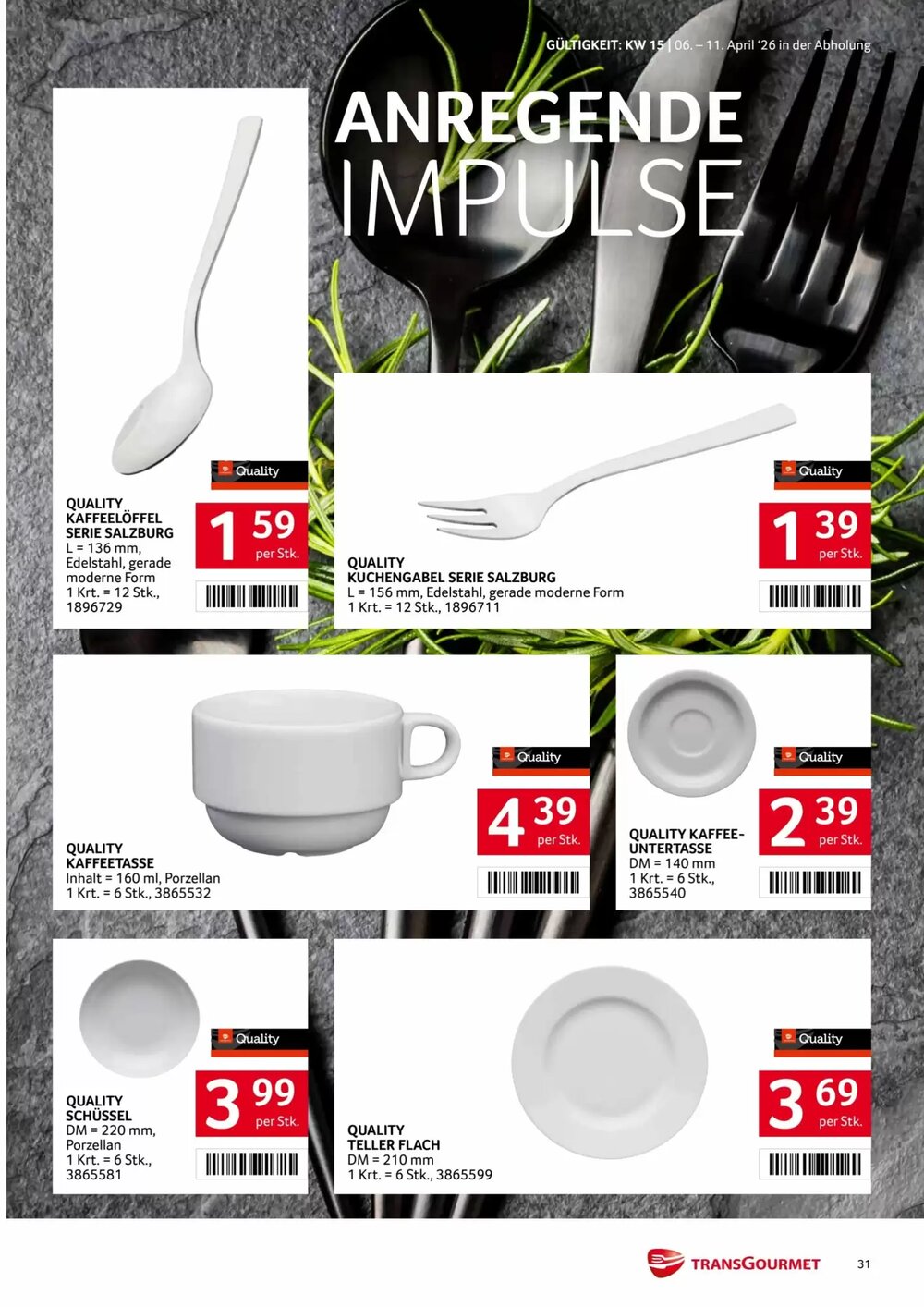 Transgourmet Flugblatt (ab 06.04.2026) - Angebote und Prospekt - Seite 31