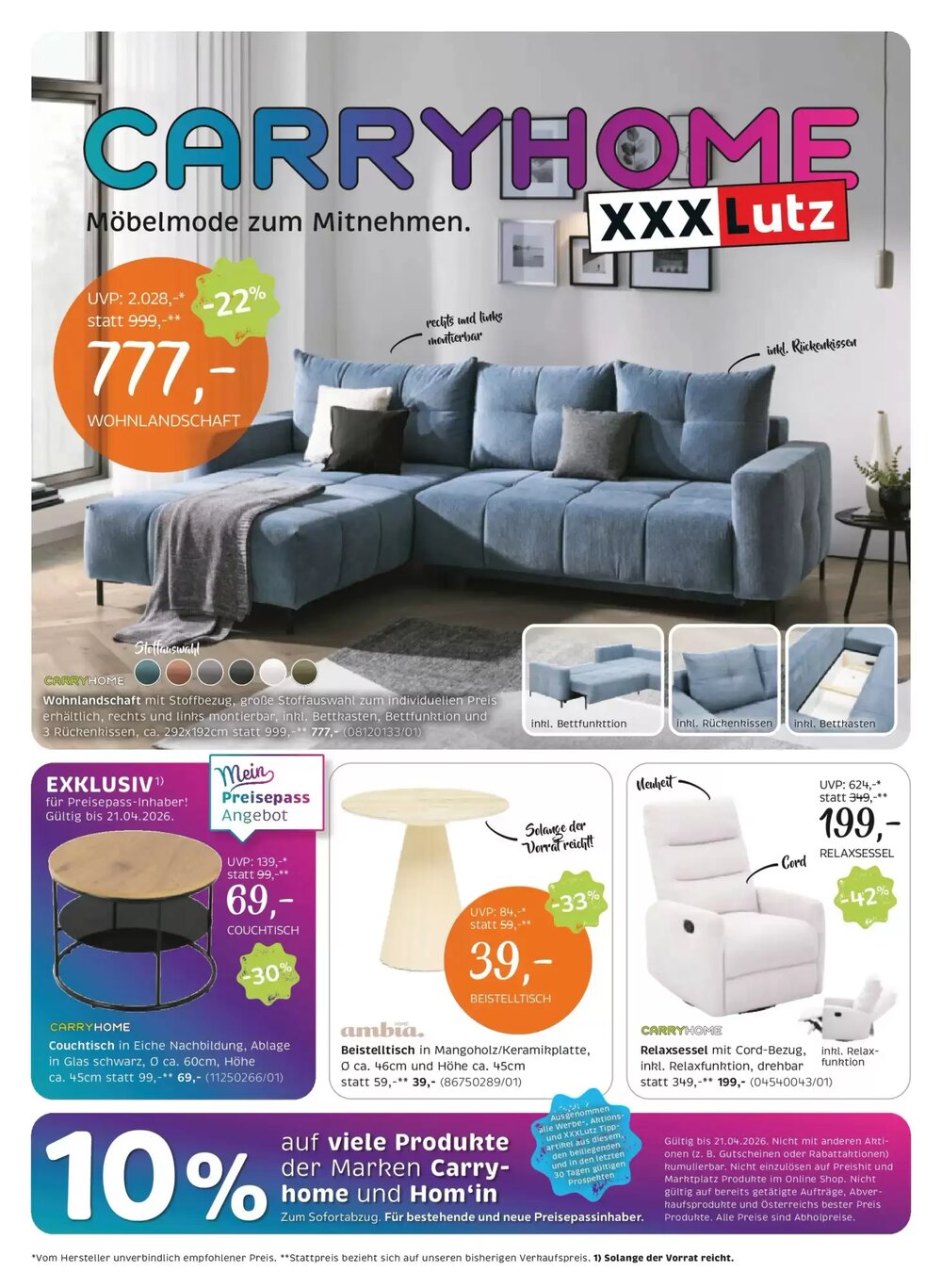 XXXLutz Flugblatt (ab 07.04.2026) - Angebote und Prospekt - Seite 1
