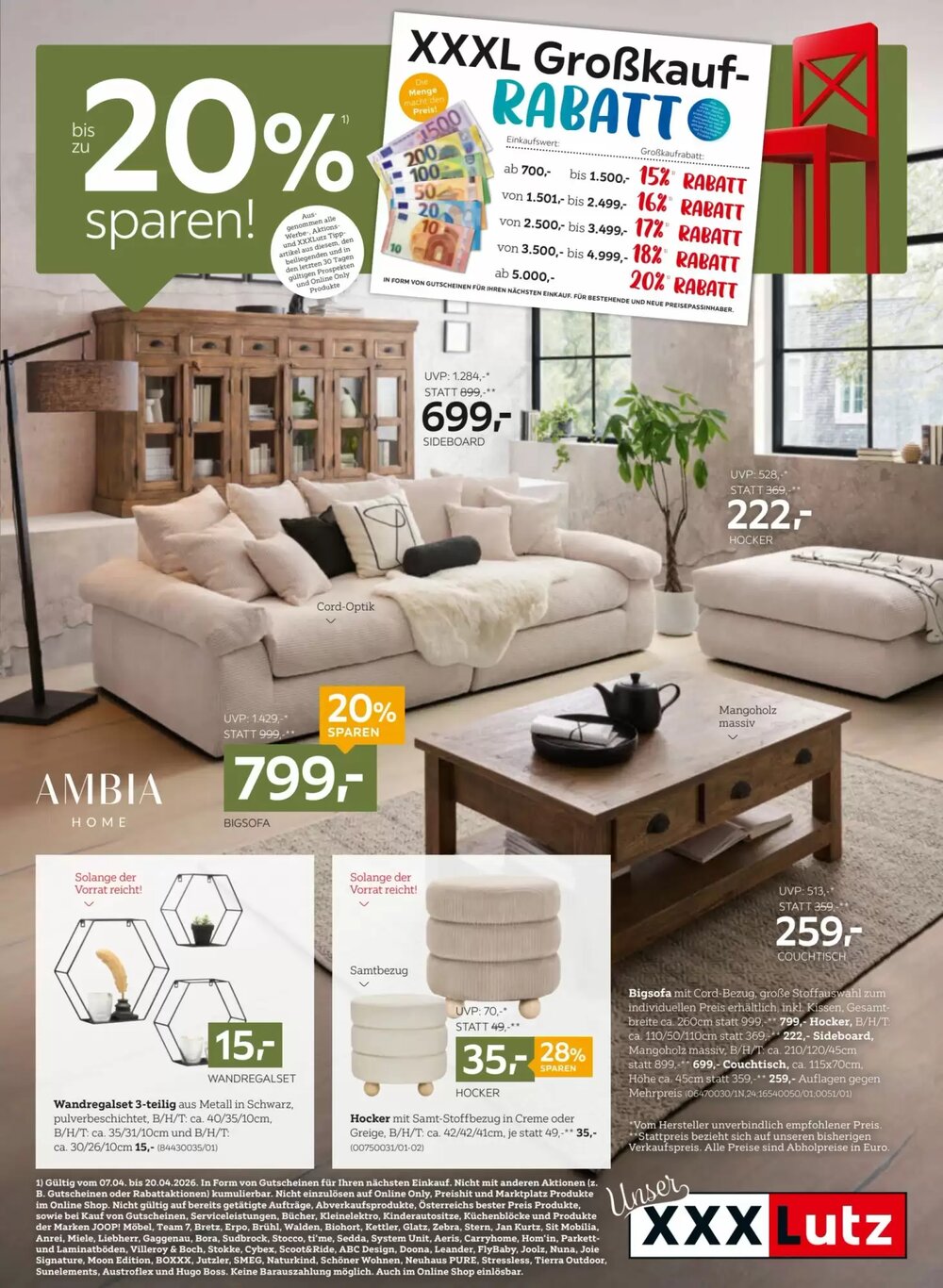 XXXLutz Flugblatt (ab 07.04.2026) - Angebote und Prospekt - Seite 1