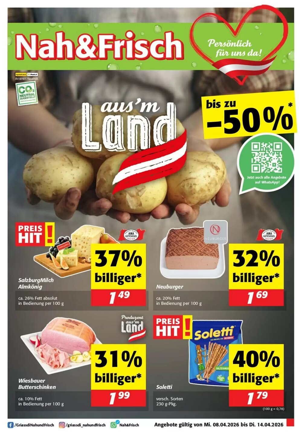 Nah&Frisch Flugblatt (ab 08.04.2026) - Angebote und Prospekt - Seite 1