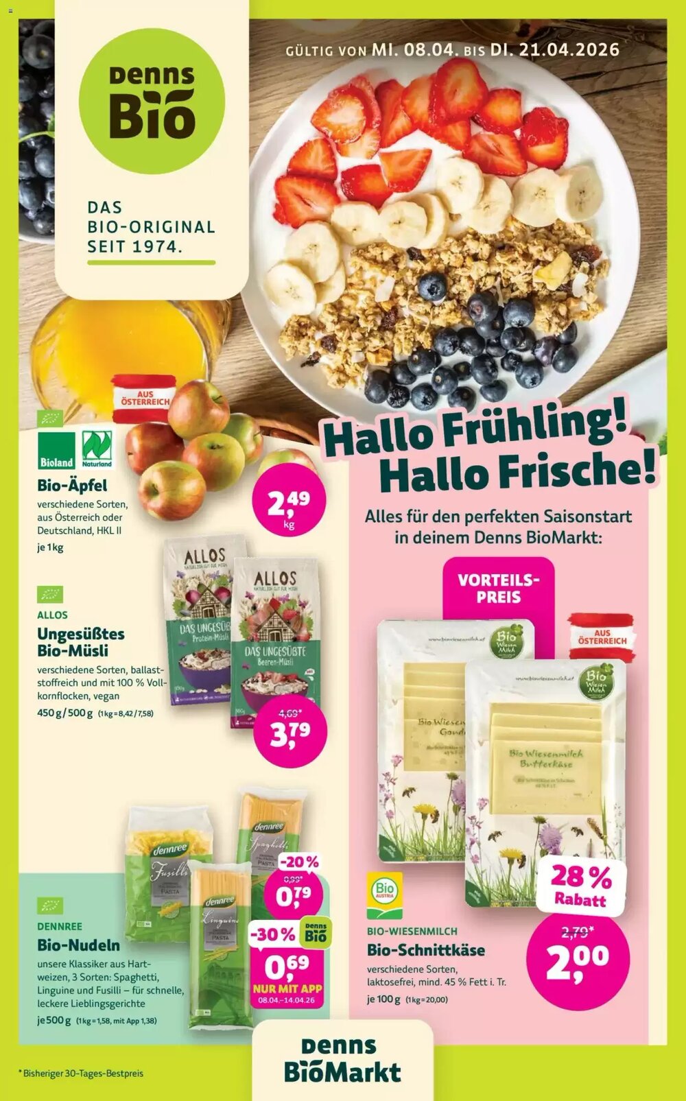 Denn's Biomarkt Flugblatt (ab 08.04.2026) - Angebote und Prospekt - Seite 1