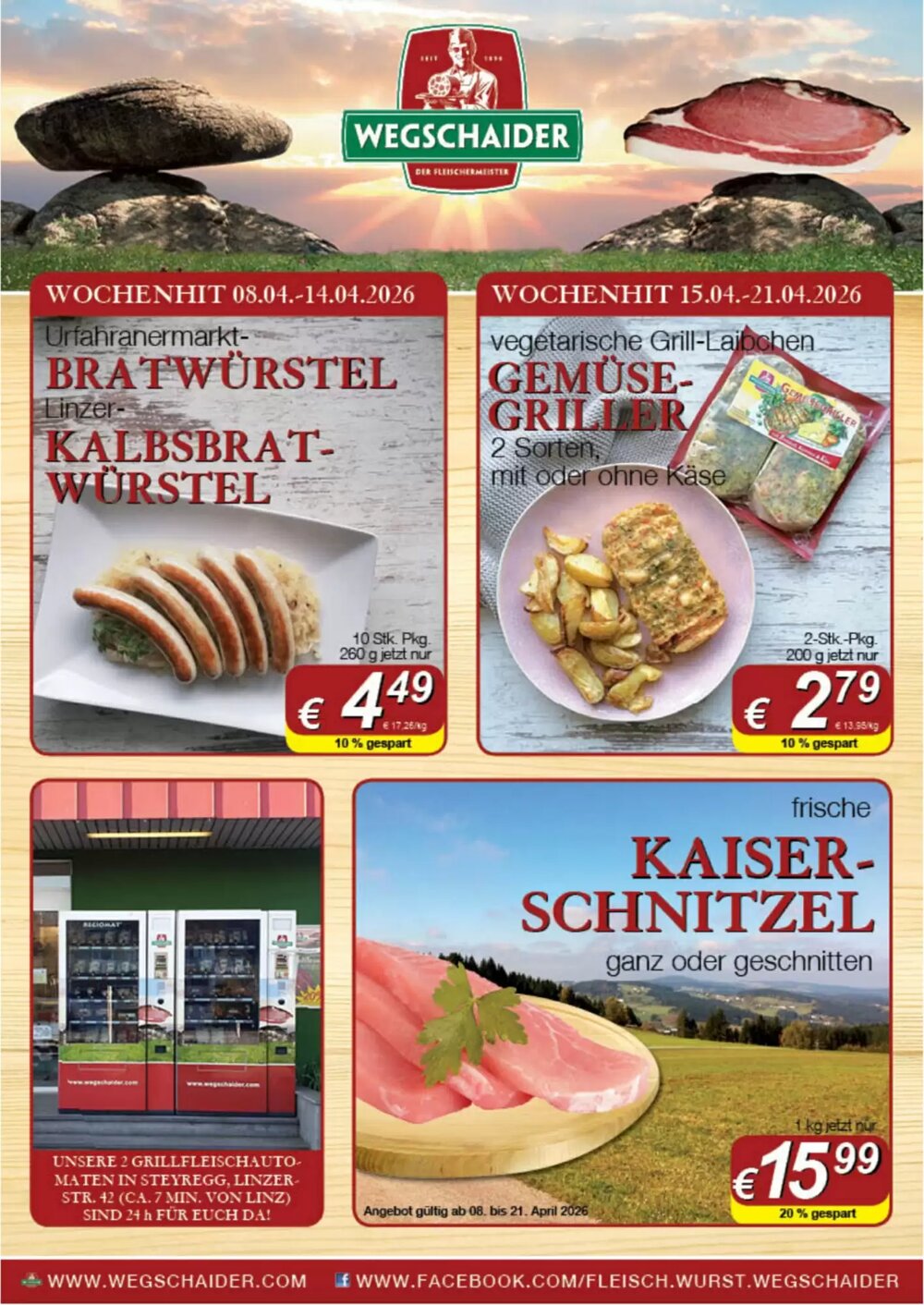 Wegschaider Flugblatt (ab 08.04.2026) - Angebote und Prospekt - Seite 1