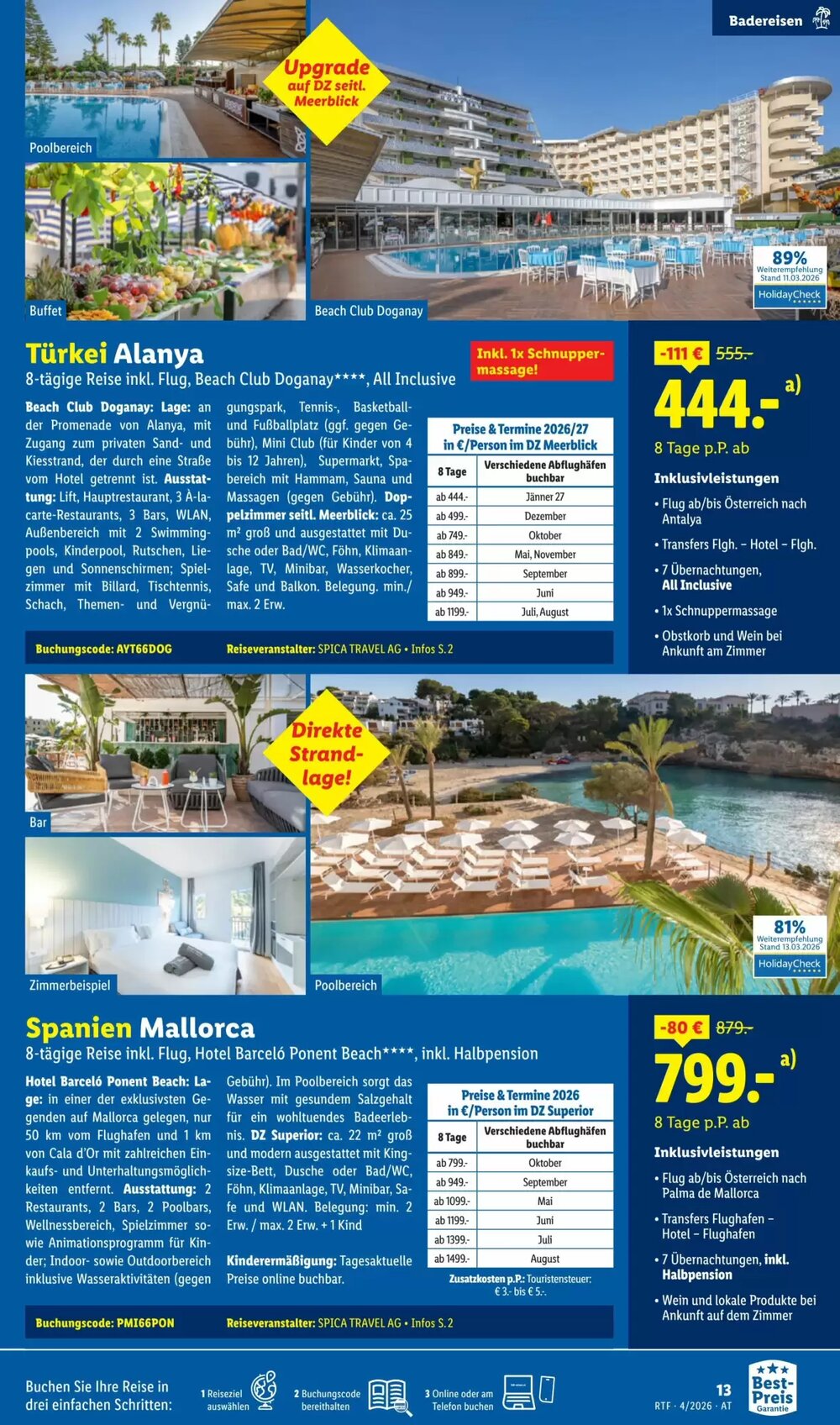 Lidl Reisen Flugblatt (ab 11.04.2026) - Angebote und Prospekt - Seite 13