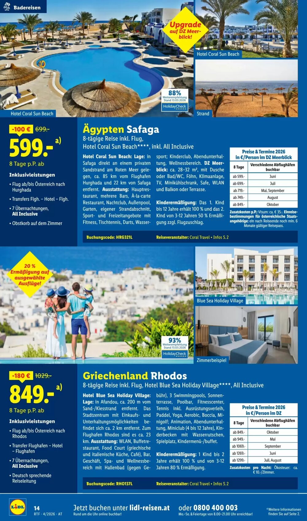 Lidl Reisen Flugblatt (ab 11.04.2026) - Angebote und Prospekt - Seite 14