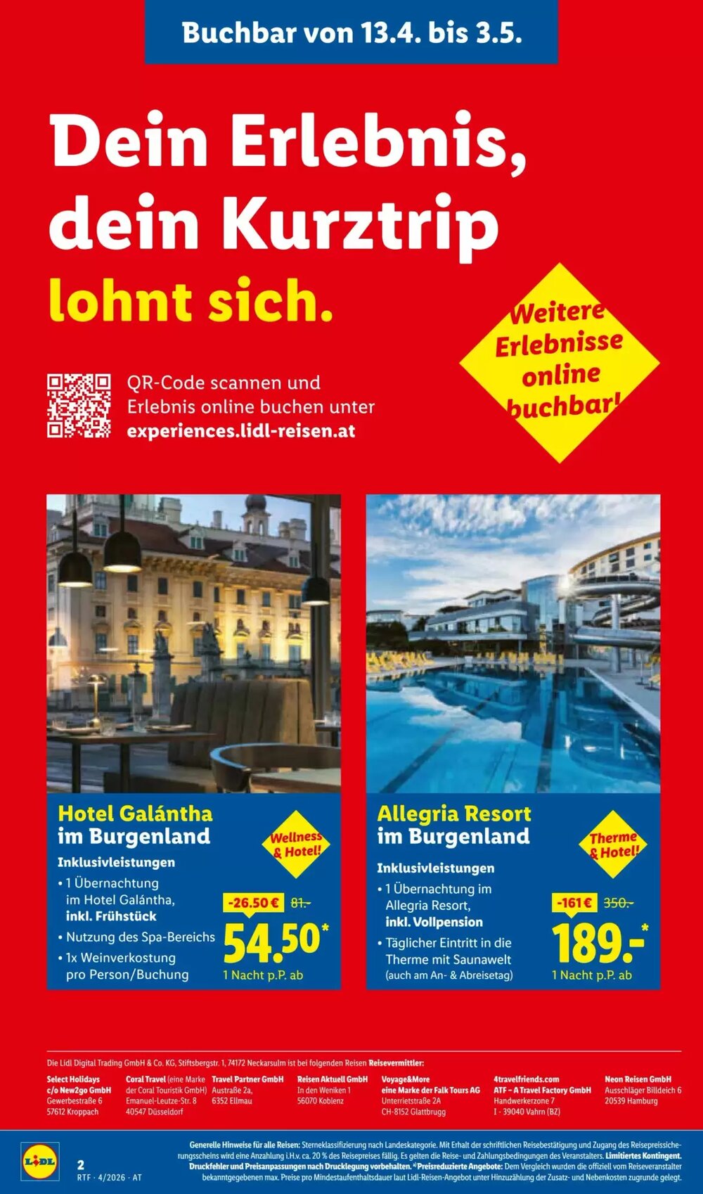 Lidl Reisen Flugblatt (ab 11.04.2026) - Angebote und Prospekt - Seite 2