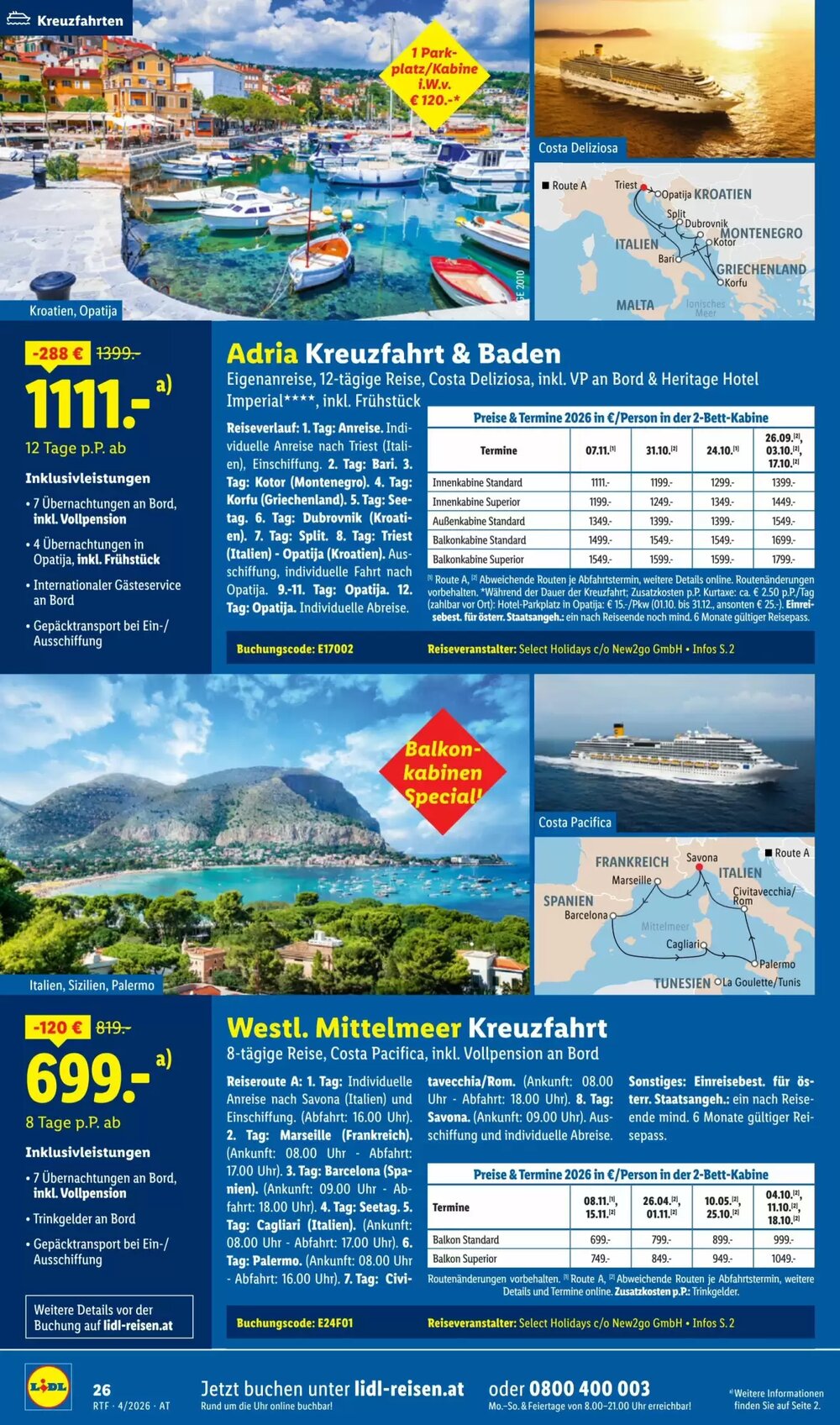 Lidl Reisen Flugblatt (ab 11.04.2026) - Angebote und Prospekt - Seite 26
