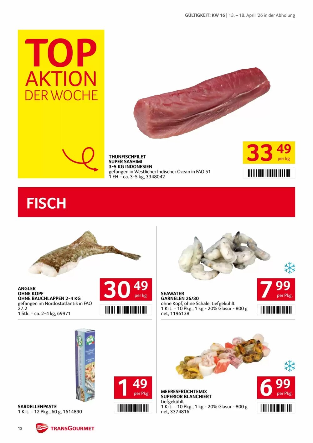 Transgourmet Flugblatt (ab 13.04.2026) - Angebote und Prospekt - Seite 12