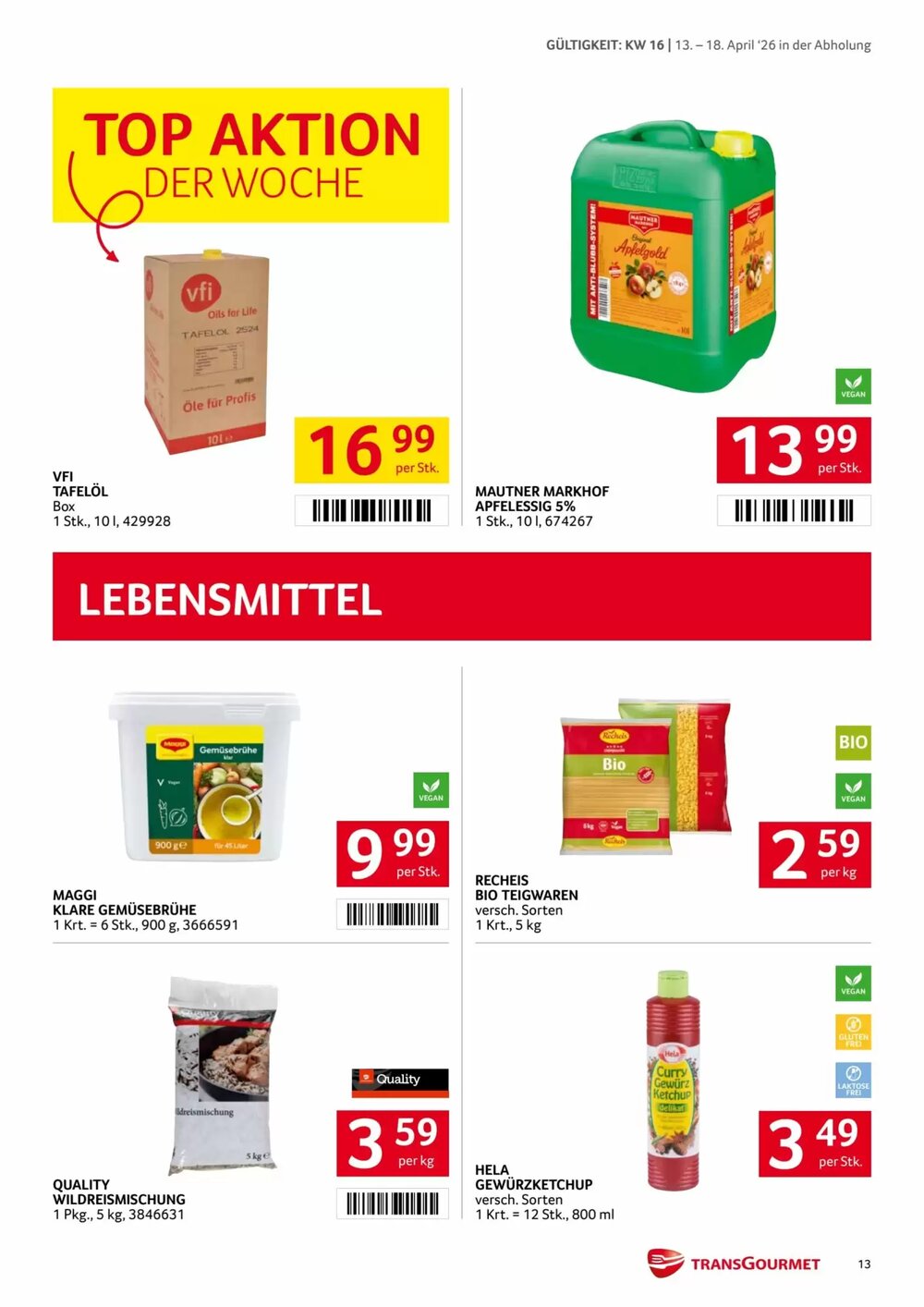 Transgourmet Flugblatt (ab 13.04.2026) - Angebote und Prospekt - Seite 13