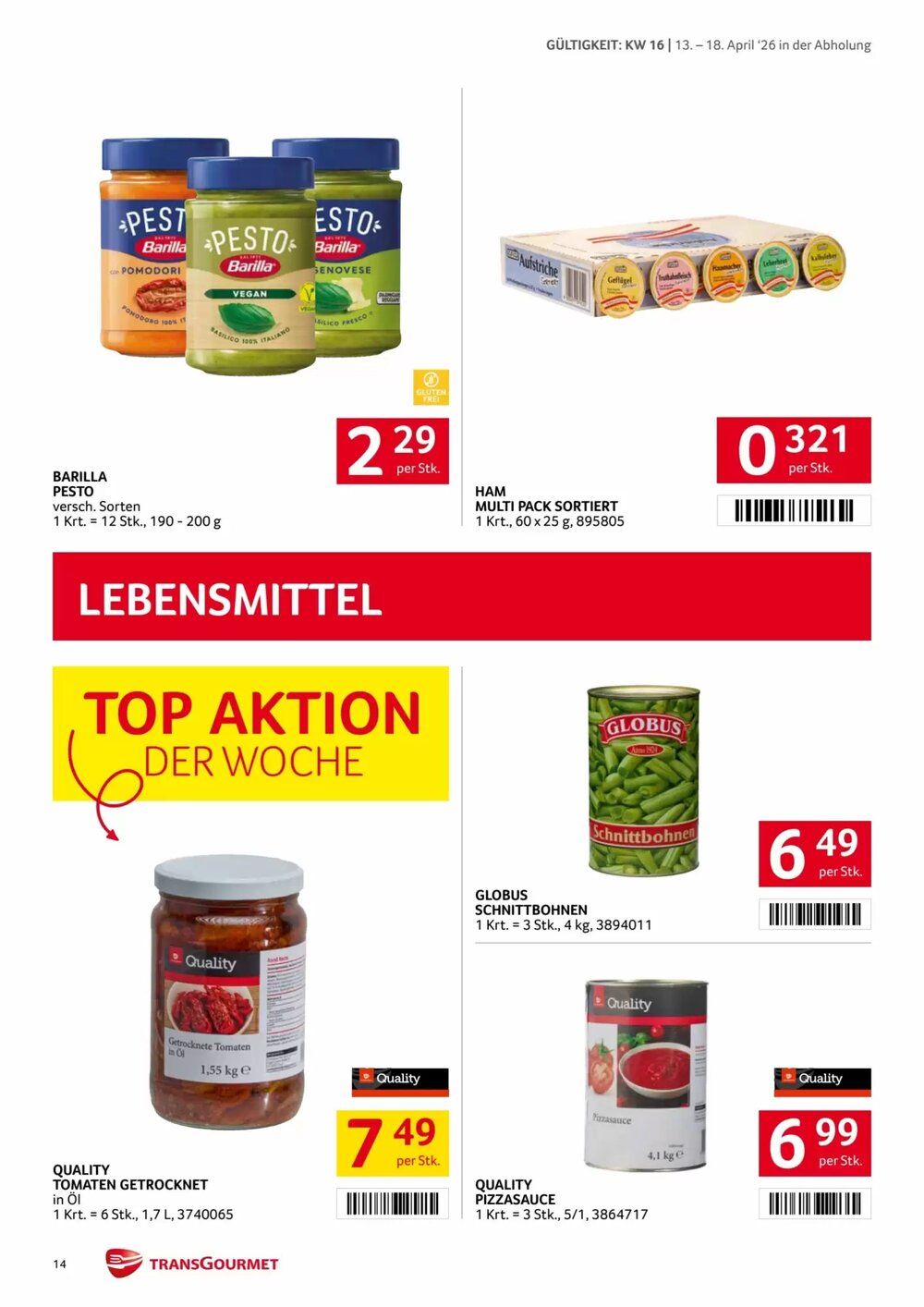 Transgourmet Flugblatt (ab 13.04.2026) - Angebote und Prospekt - Seite 14